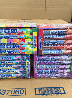 曼妥思劲嚼充气糖脆皮软心珠37g*15条可乐葡萄苏打混合口味零食