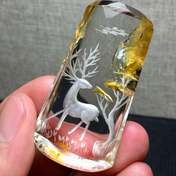 纯天然悟道幽灵吊坠九尾狐阴雕