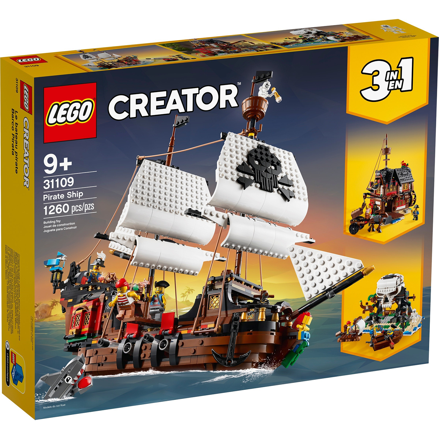 LEGO 乐高 创意3合1 CREATOR 31109 海盗船 儿童益智拼插玩具绝版