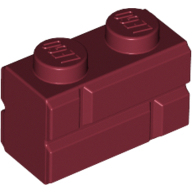 LEGO 乐高正品零件 深红色 98283 6093908 1X2方格纹城墙砖 城堡