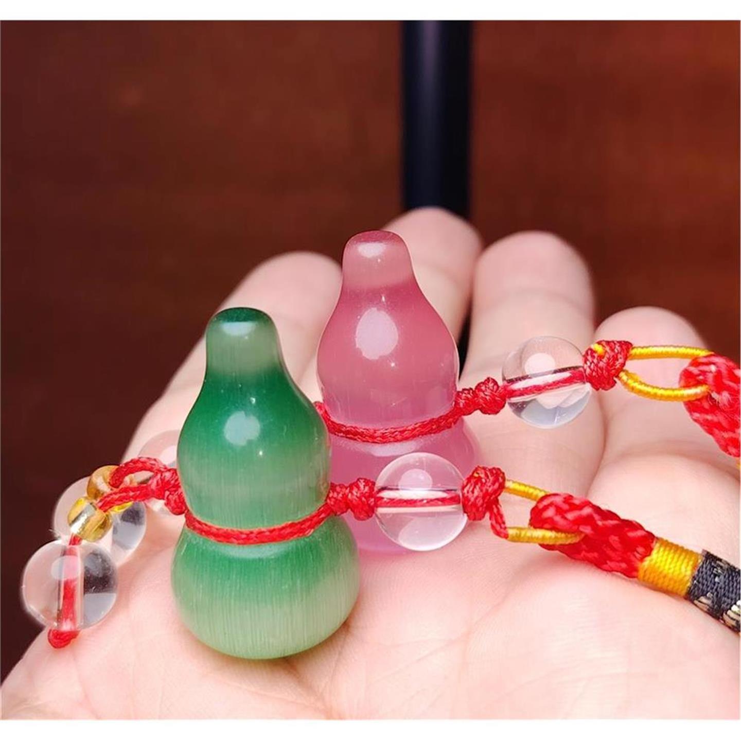 台湾新加坡外贸尾单七彩猫眼石葫芦挂饰汽车包挂壁挂式平安吉祥物