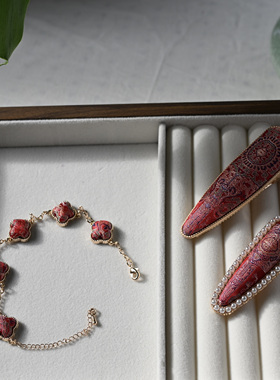 非遗宋锦发夹配饰真丝国风饰品边夹抓夹礼品手工成品