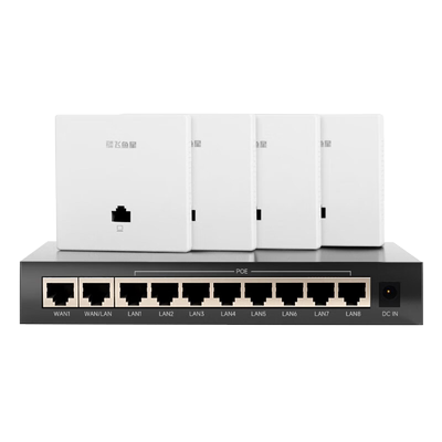 飞鱼星无线ap面板3000M双频WiFi6千兆端口86型wifi面板 入墙poe路由器ac一体化千兆组网络全屋wifi覆盖套装
