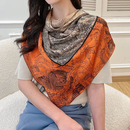 Douyin Live Source 110 Grand Scarf Spring и осень Новый большой шелковый шарф -шарф оформление солнцеза