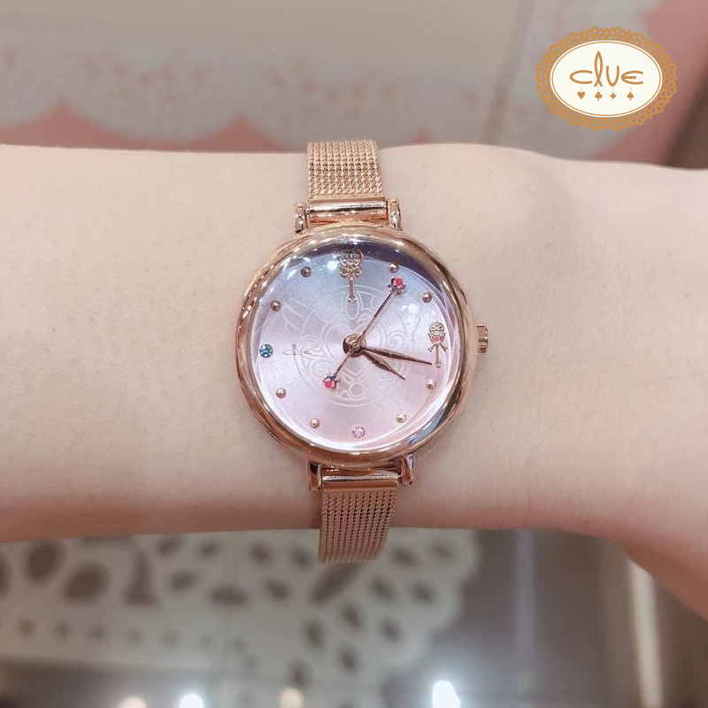 爱天使传说婚纱小天使韩国clue正品联名款手表女卡通石英防水腕表