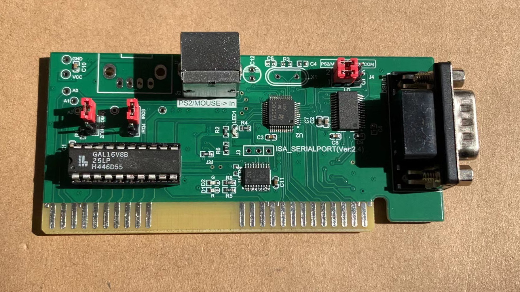 ISA总线扩展卡串口扩展卡 PS2鼠标接口光电鼠标DOS接口 8位总线