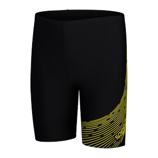 Speedo儿童泳裤五分及膝游泳裤青少年游泳训练比赛抗氯耐穿装备