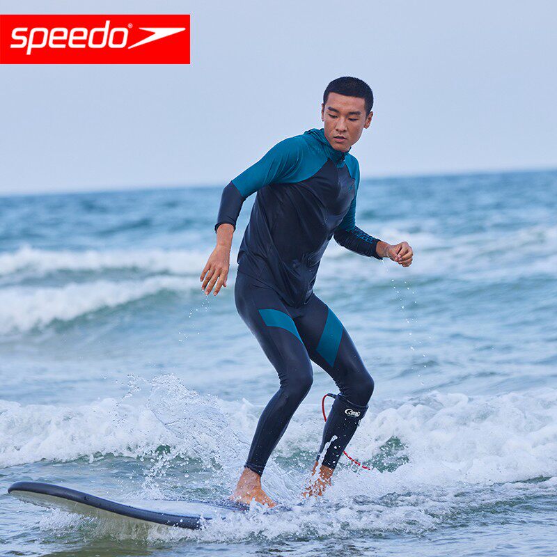 Speedo速比涛男子长款冲浪泳裤闹海系列舒适防晒速干抗氯环保面料