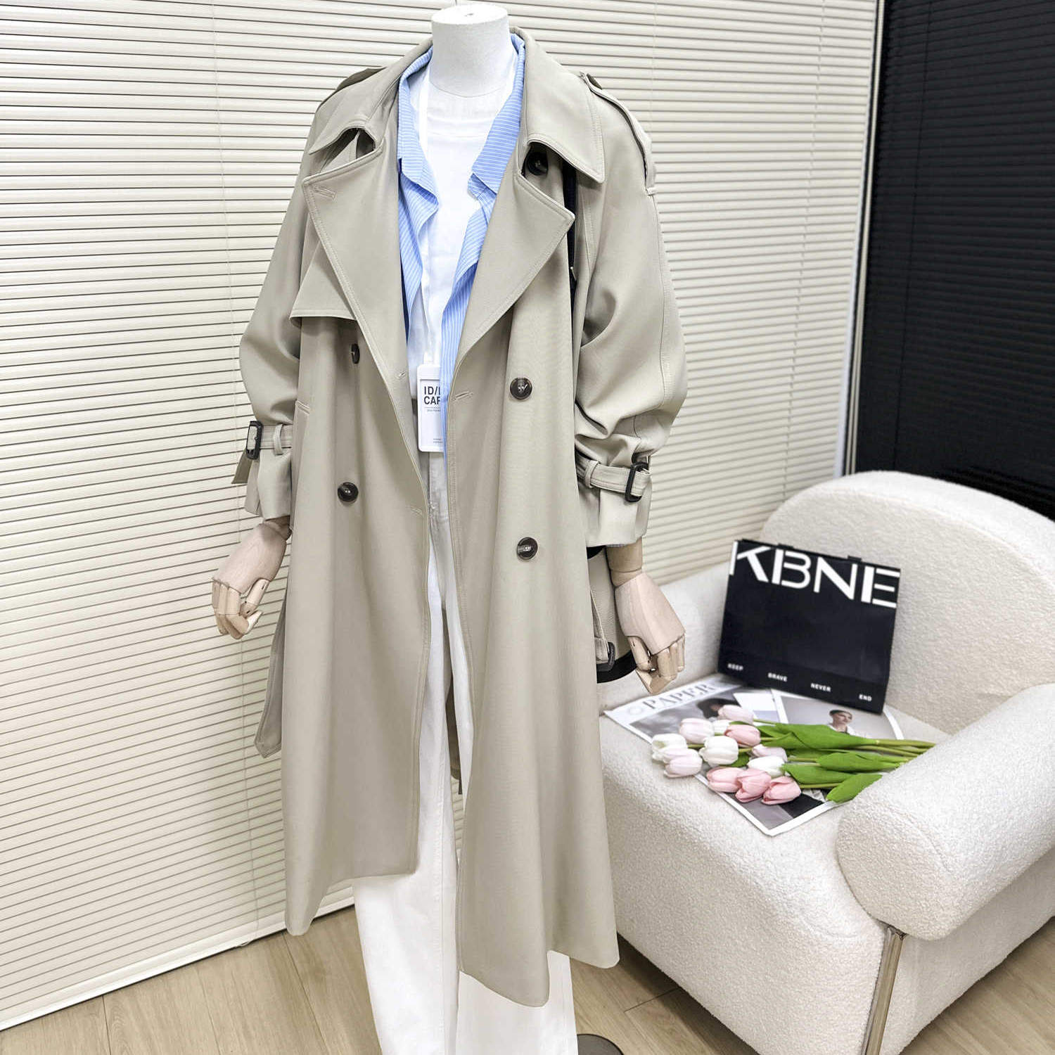 其它高级感卡其色风衣外套