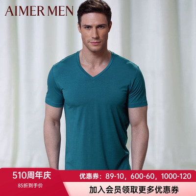 爱慕先生薄柔软套头时尚男士短袖