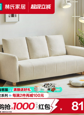 林氏家居客厅小户型小沙发双人沙发奶油家具双人沙发床林氏木业