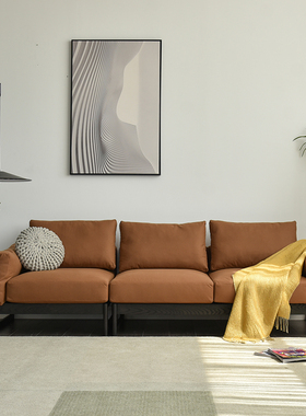 vima 实木布艺沙发 现代意式极简新中式日式客厅组合羽绒沙发