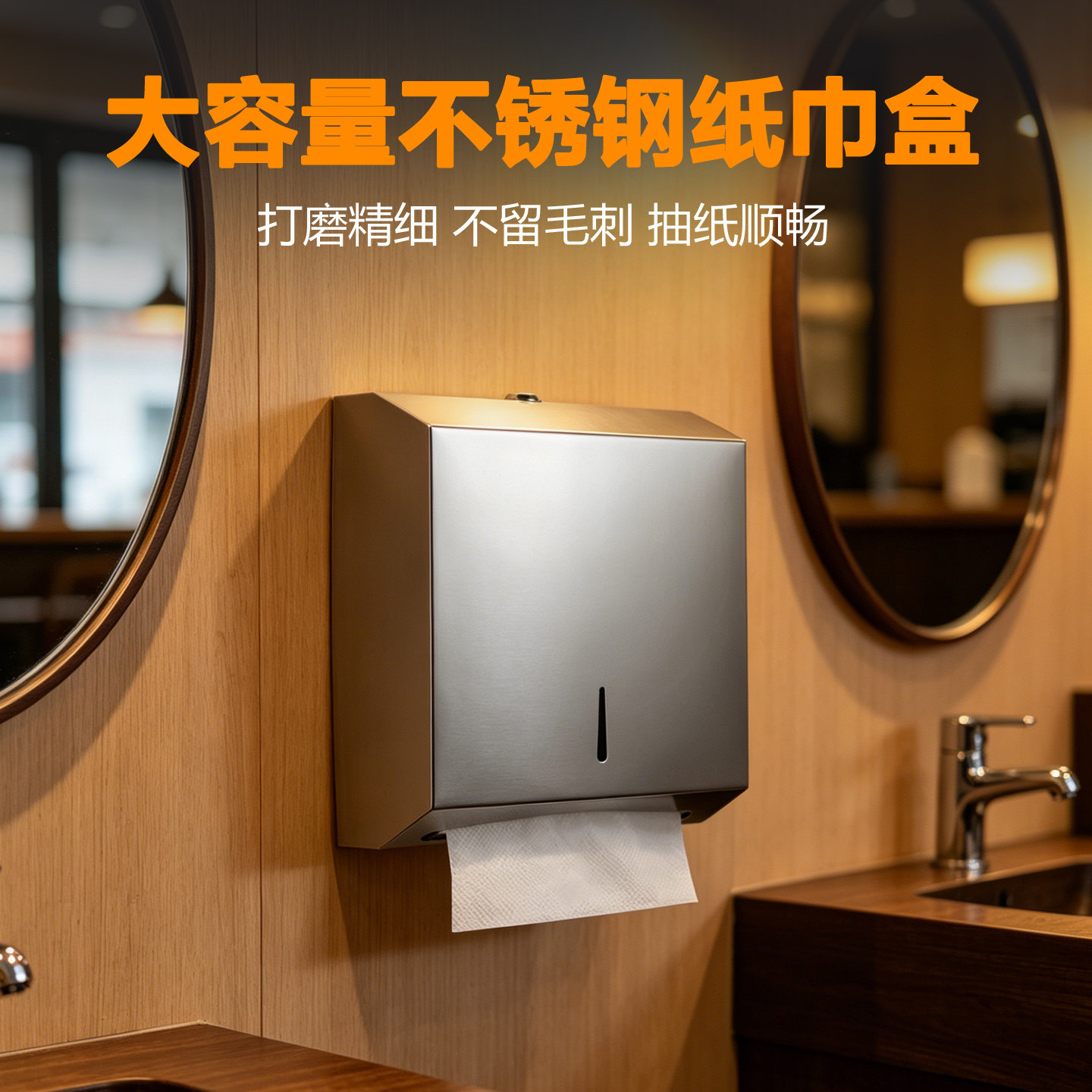 不锈钢商用纸巾架公共场合用