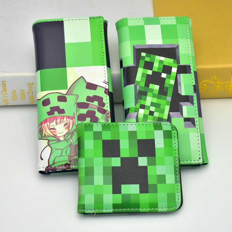 我的世界钱包苦力帕游戏周边大容量短款零钱包卡通周边PU皮夹卡包