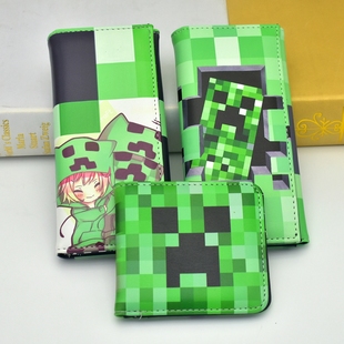 我的世界钱包苦力帕游戏周边大容量短款零钱包卡通周边PU皮夹卡包