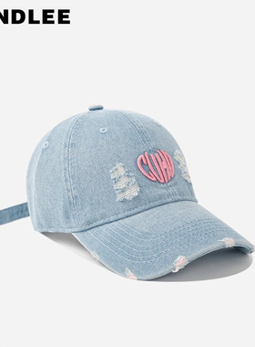 MINDLEE牛仔帽子女夏季做旧休闲百搭鸭舌帽软顶韩版水洗棒球帽潮