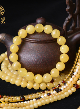 琥珀原矿毛衣链妖孽文玩天然蜜蜡