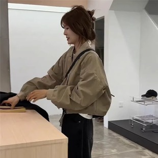 WHISPER 百搭立领棒球服短外套女 25AW小众潮牌联名休闲时尚