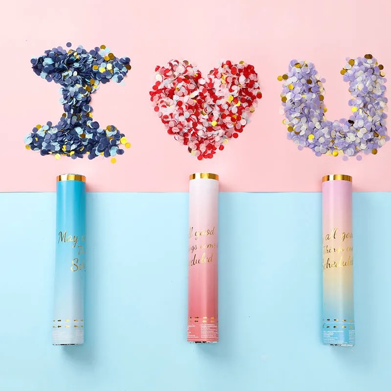 结婚礼炮手拧式结婚用品大全马卡龙手持专用订婚庆花瓣雨小礼花筒