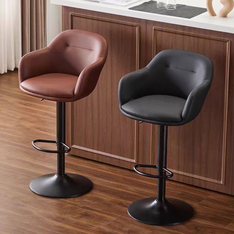 吧台椅升降旋转简约轻奢家用高脚凳靠背可升降酒吧椅收银前台椅子