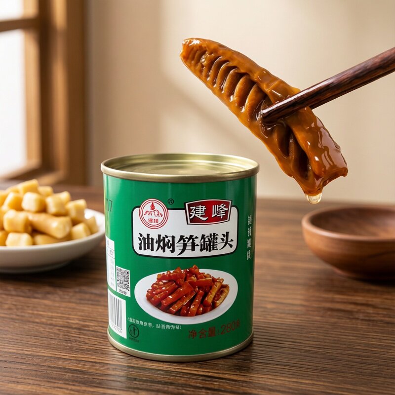 宁波特产建峰油焖笋春笋新鲜雷竹笋罐头280g*5罐装即食下饭菜包邮