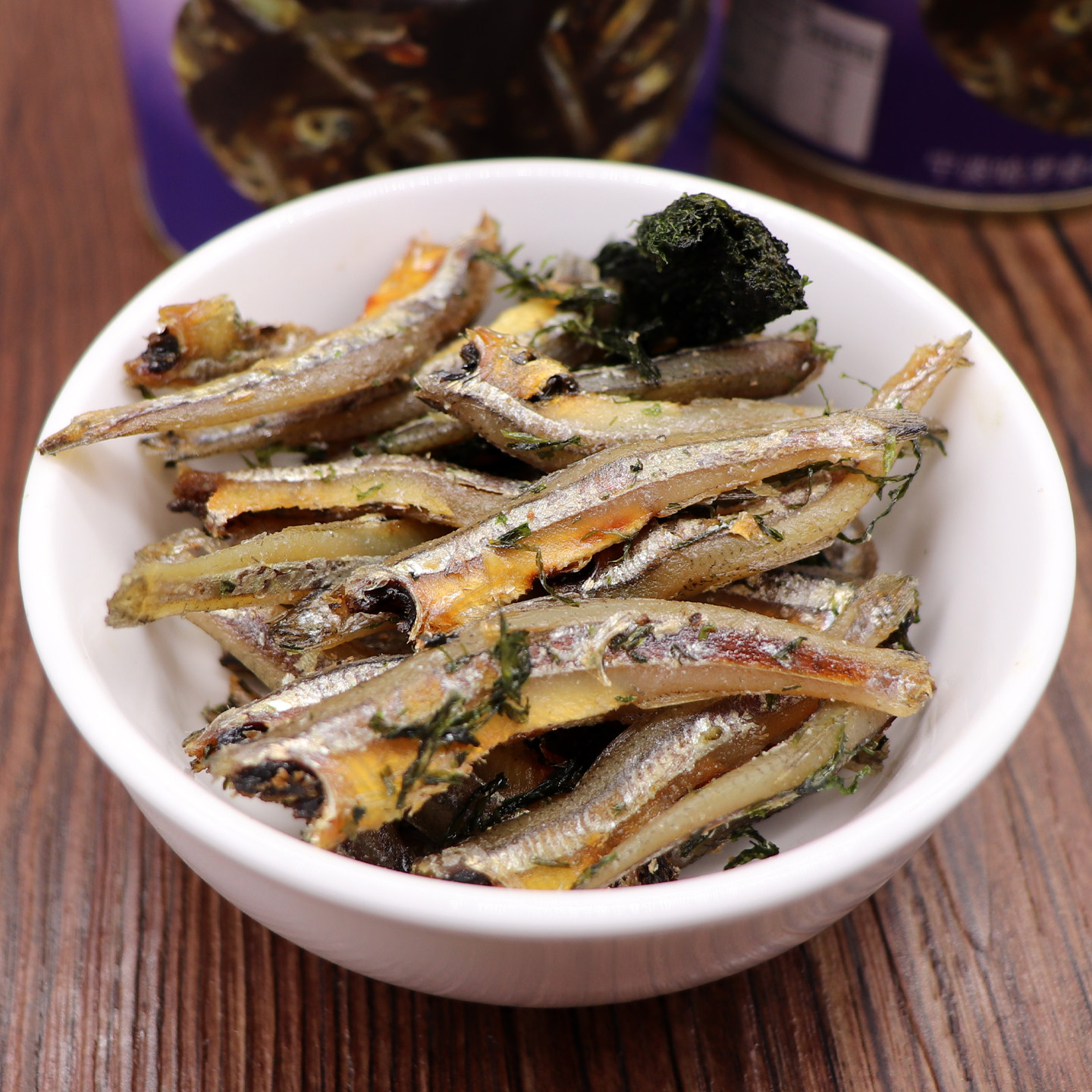宁波特产苔菜海蜒鱼海苔味小鱼干罐头开罐即食海鲜零食小吃下酒菜