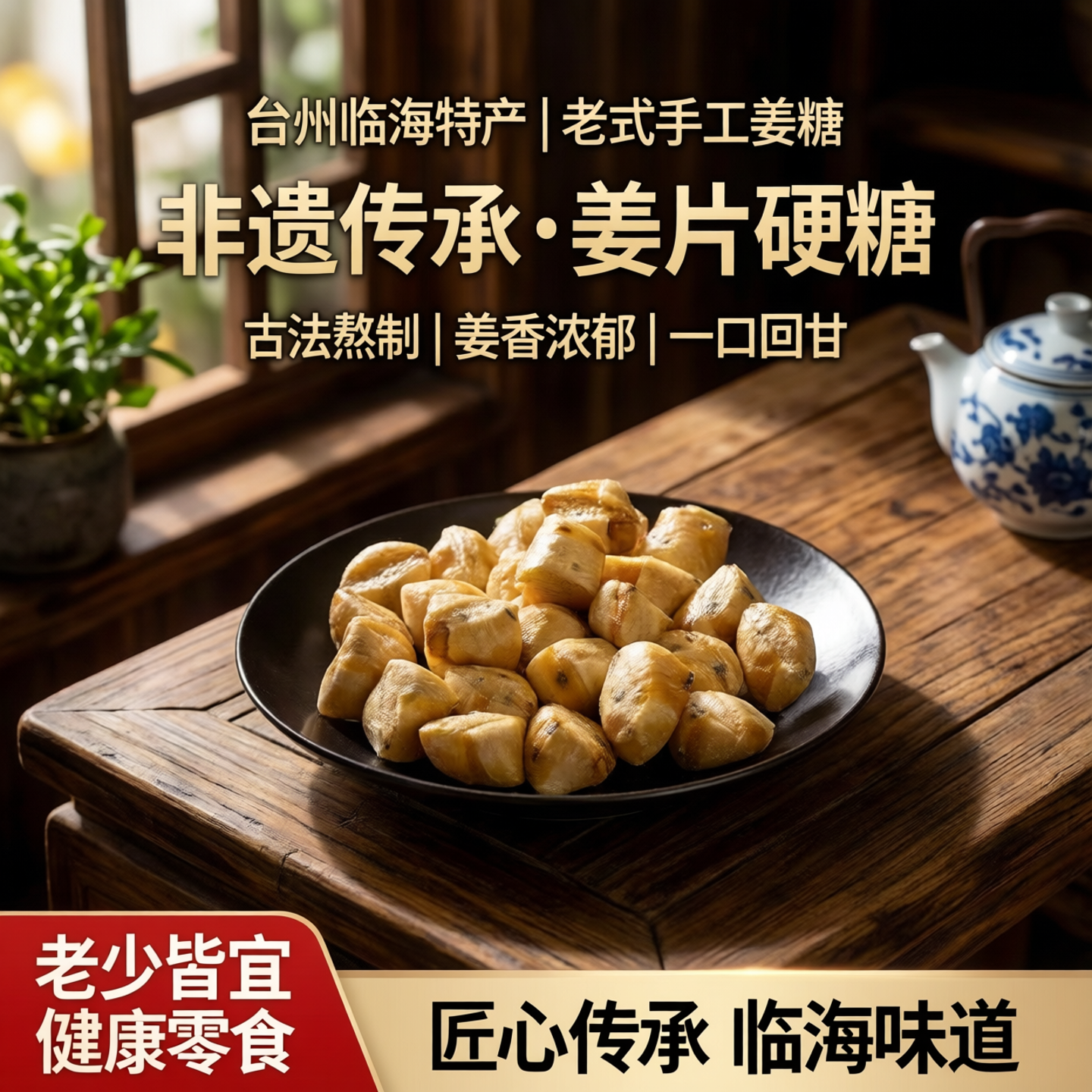 【台州临海特产西门糖店】老式手工制作姜糖硬糖罐装姜片糖小零食