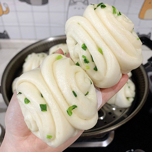葱油花卷约25个健康早餐馒头传统手工制作葱香早餐速冻包子半成品