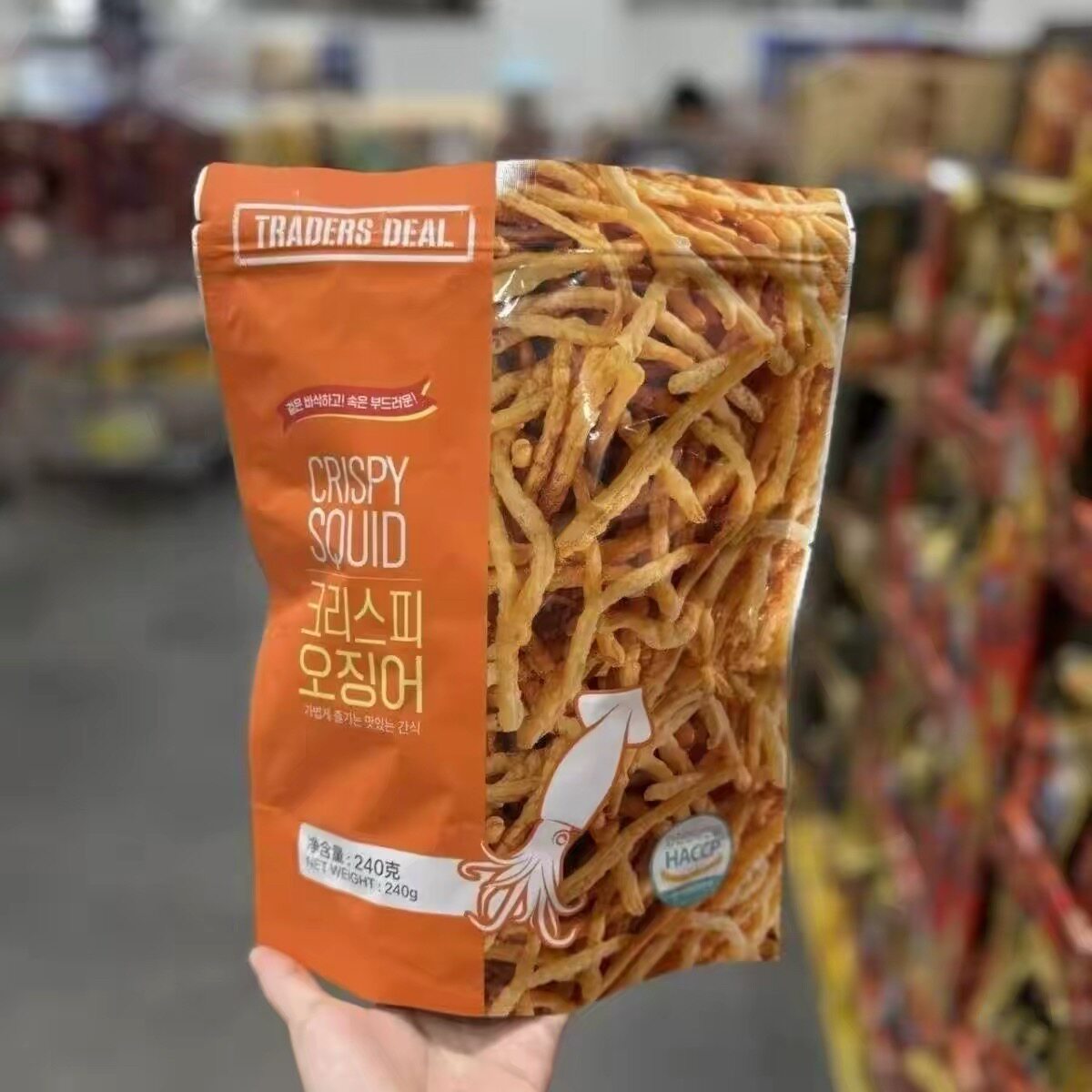 山姆代购 Traders Deal韩国进口 香脆鱿鱼丝鱿鱼条240g 追剧零食