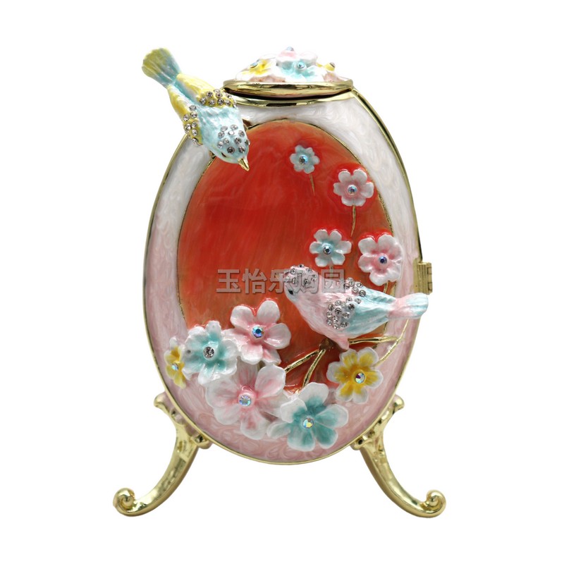 锡金属摆设花鸟蛋简约风节日礼物