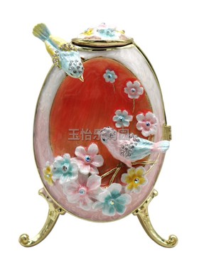 锡金属摆设花鸟蛋简约风节日礼物