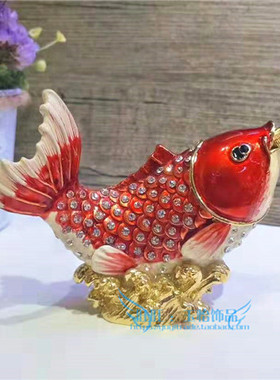 俄罗斯红鲤鱼柜台年年有余工艺品