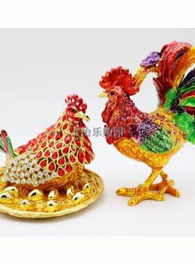 锡金属工艺品金鸡摆件招财