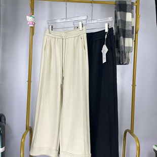 子 女宽松显瘦百搭休闲9分裤 2025秋冬新款 松紧腰抽绳加绒直筒裤