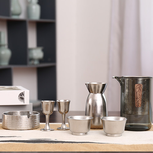 纯钛烟酒茶具三合一套装礼品定制