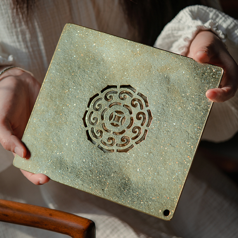 博友制钛纯钛茶盘钛合金壶承钛金属干泡台方形带储水盒建水办公用