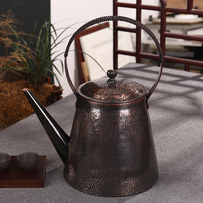 御音茶坊复古紫铜大容量烧水壶