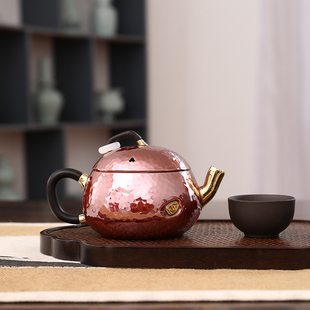 纯紫铜200毫升创意纯铜泡茶壶纯手工工夫茶冲茶壶无涂层全手工