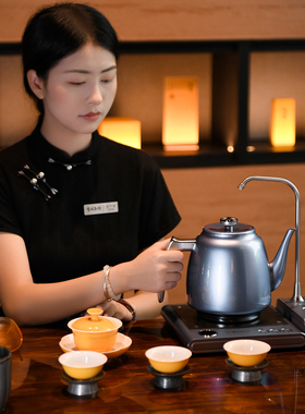 品察纯钛双层真空烧水壶泡茶专用恒温电热水壶全钛高端送礼防烫壶