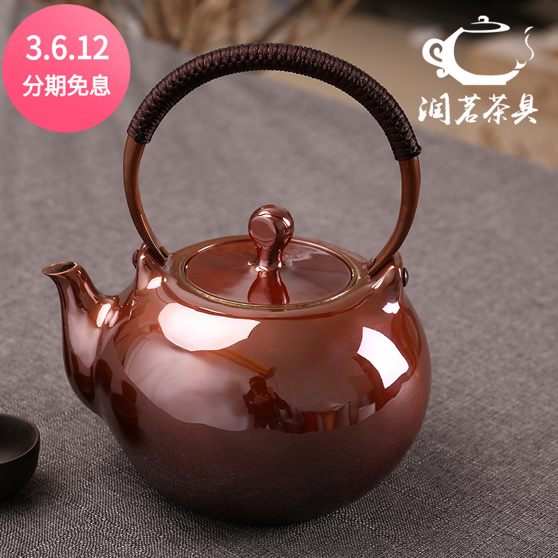 纯手工口耳一张打出紫铜红铜铜壶