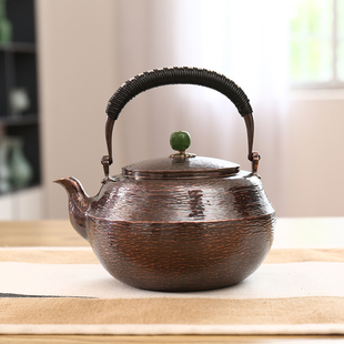 0.9L纯手工一张打紫铜烧水壶三弯嘴复古中号铜壶功夫茶冲泡壶