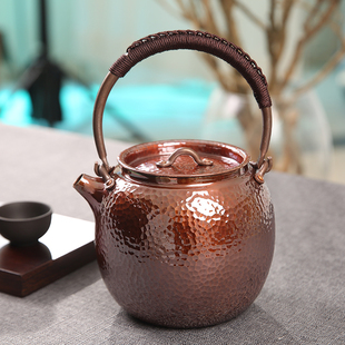 纯手工一张打无涂层一体铜壶紫铜壶纯铜煮茶烧水壶节日商务礼品