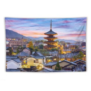 红枫叶京都市东山区古城日本卧室房间墙壁装饰背景布挂毯挂布