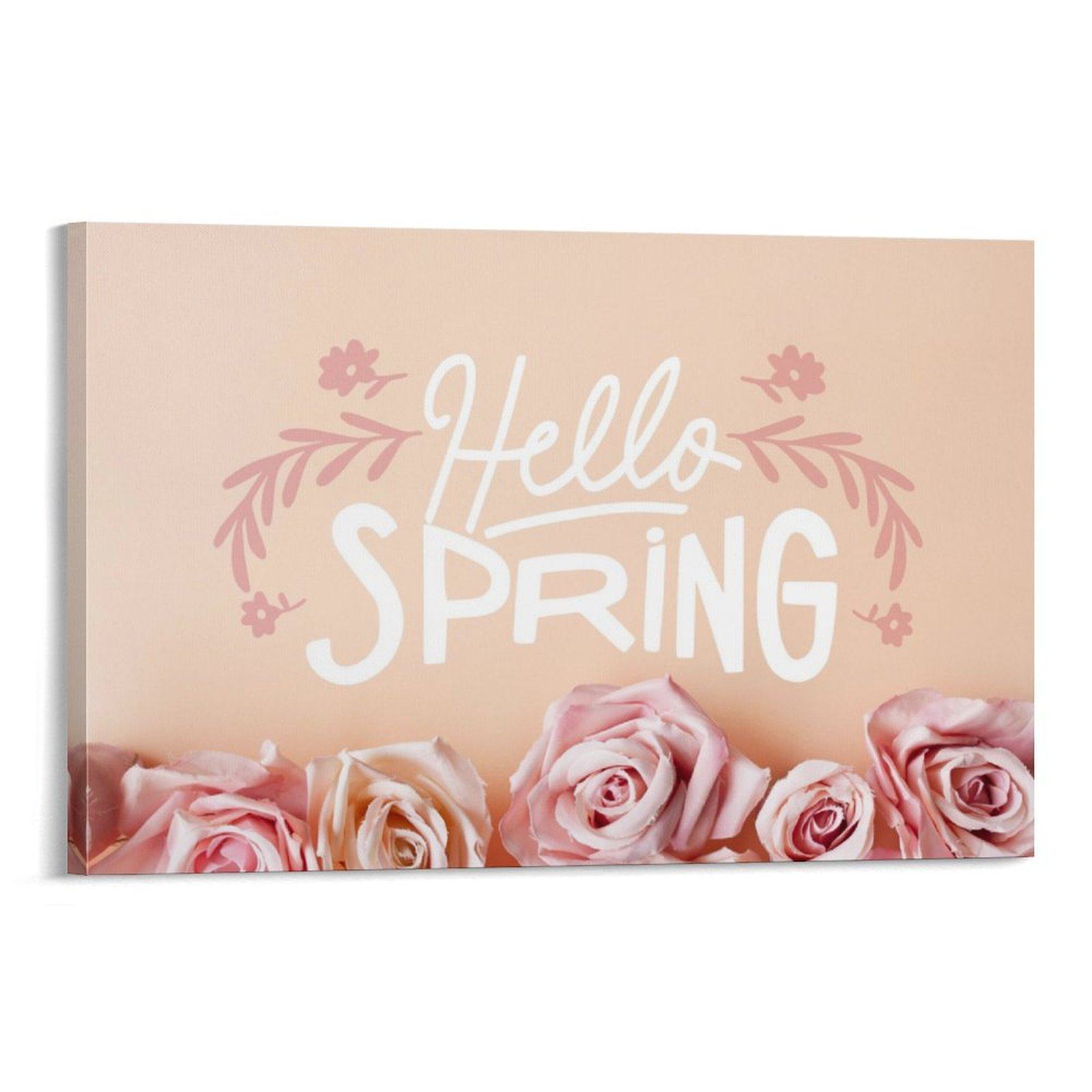 粉玫瑰花网红少女风花朵客厅卧室房间背景墙帆布无框画装饰挂画