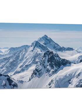 阿尔卑斯山脉白雪山峰自然风景卧室房间背景墙帆布无框画装饰挂画