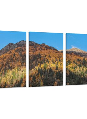 四姑娘山幺妹峰网红雪山房间背景墙帆布无框画三联组合装饰挂画