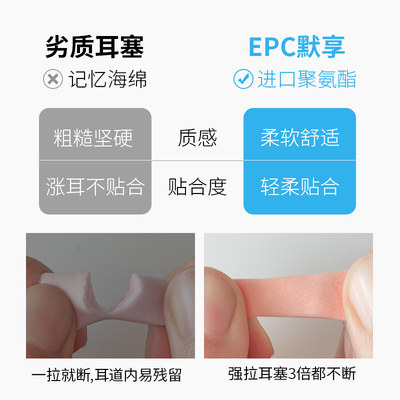 epc默享 超级隔音睡眠耳塞睡觉宿舍用工业学习防噪音神器塞耳朵堵