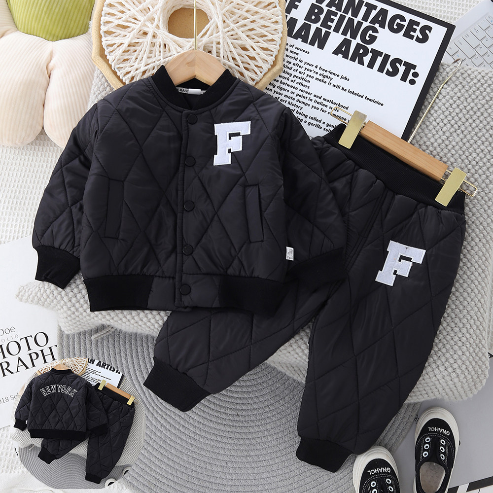 男童秋冬棉衣套装洋气韩版宝宝冬装轻薄棉服两件套小女孩童衣服潮