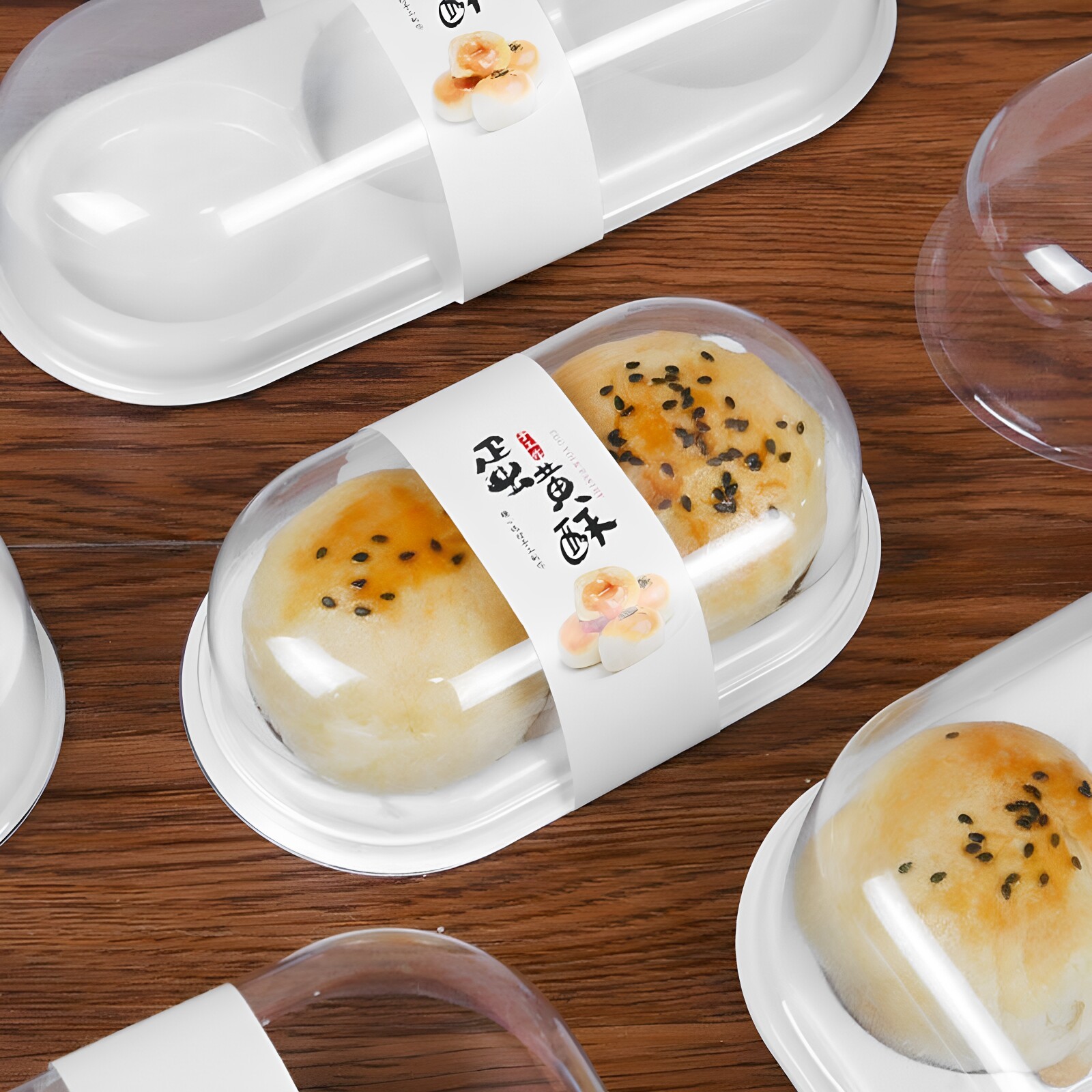 蛋黄酥包装盒两粒三粒四粒天地盖蛋黄酥肉松小贝泡芙打包盒机封袋