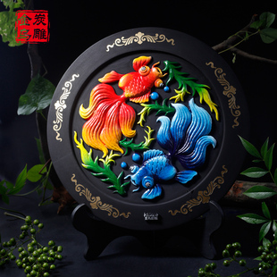 金乌炭雕珠联璧合新婚送礼饰品摆件创意结婚礼物